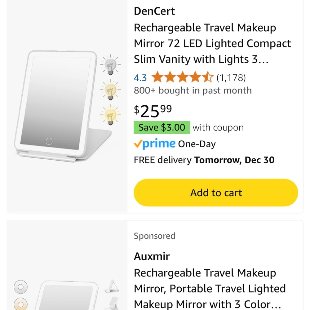 Travel mirror never  used